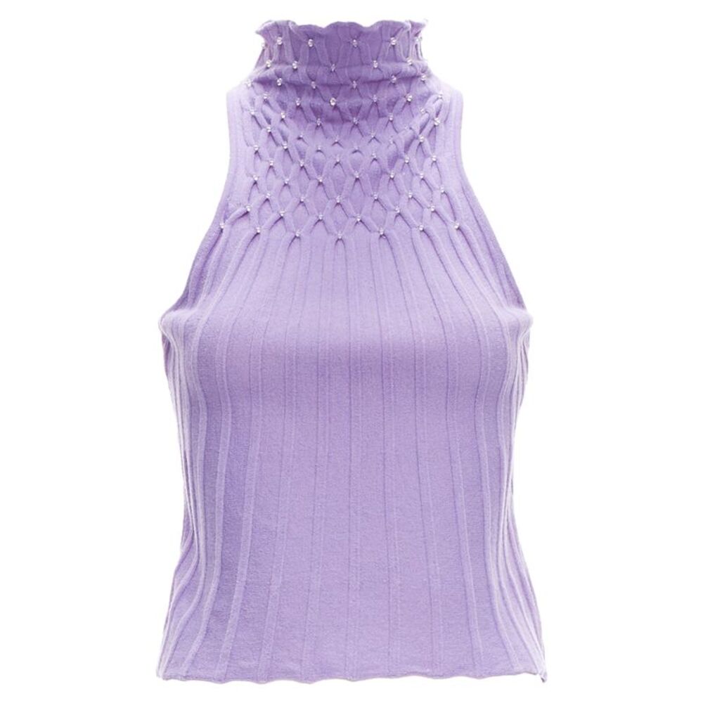 Gianni Versace Beaded Crop Turtleneck